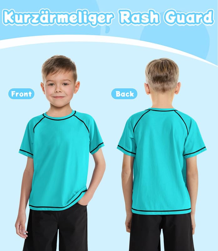 Maillot de bain UV pour garçon - Maillot de bain à manches courtes - Séchage rapide