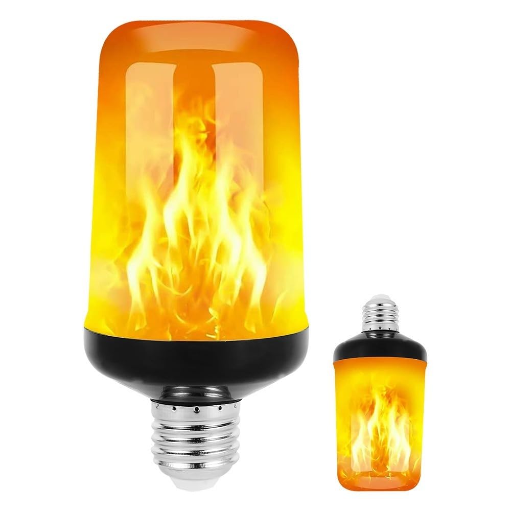 JZ LED Bombilla de llama,E27 Standard Base Flame Bulb,5W Flame Bulb Party Bulb Lights,Upside Down Effect,Energy Efficient Flaming Fire Lights for Indoor/Outdoor Use (8 PCS)