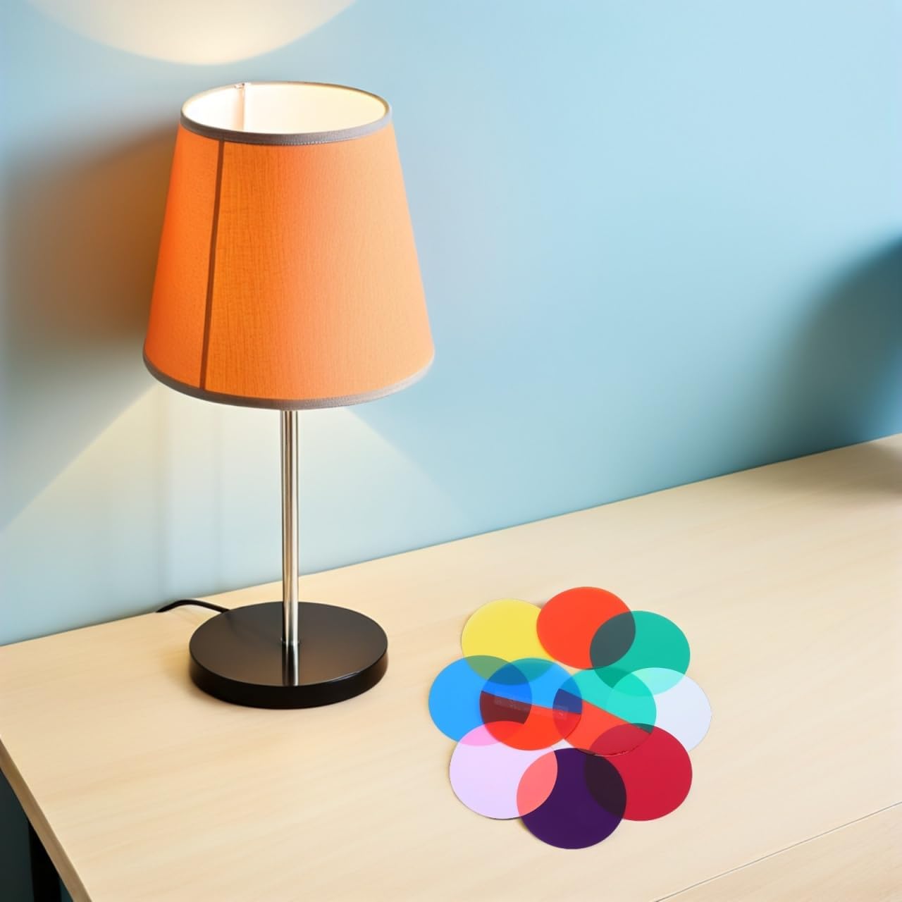 LALAFINA 10-Pack Self-Adhesive Gel Light Filter Sheets for Color Correction with Durable Soft Uniform Lighting for Tube Lights and Downlights