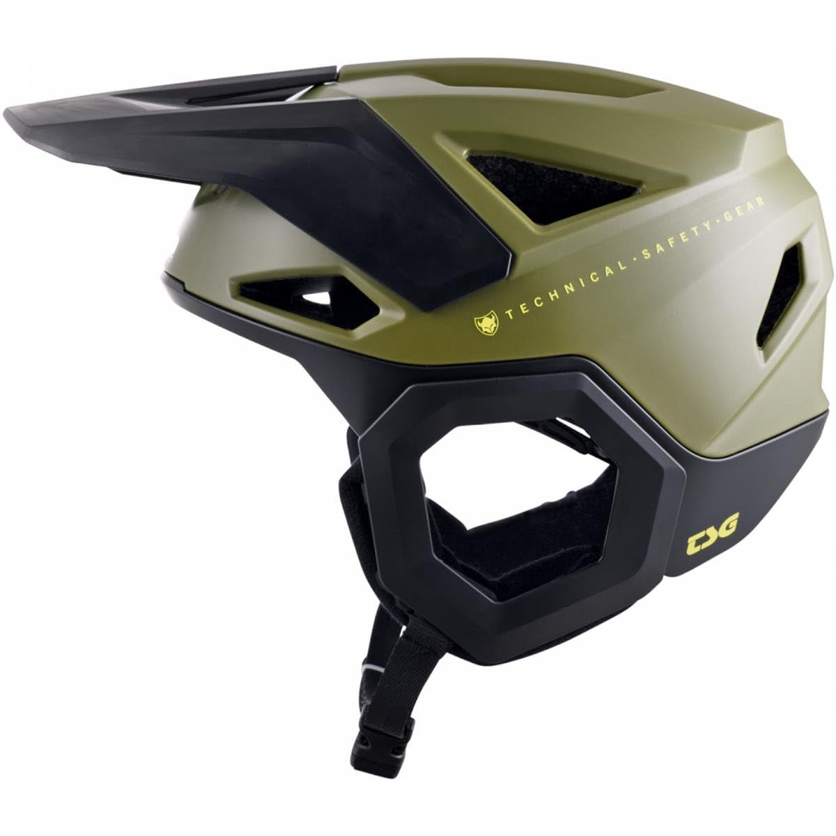 TSG Enduro Prevention Solid Color - Casco de Bicicleta de montaña, Color Oliva Satinado