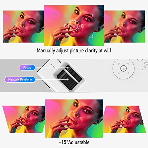 Azeus Rd-822 Mini Projector, 7600 Lux Portable Movie Projector, Support 1080P And Up To 200'' Display, Compatible With Hdmi, Ps4, Vga, Av, Usb, Laptop, Phone, Tv Box [2021 Upgrade Model] #TOP5