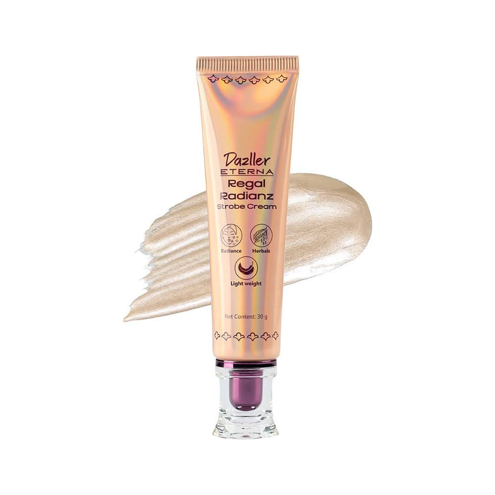 Dazller Eterna Regal Radianz Strobe Cream for Radiant Glow | Brightens Skin Tone | Lightweight, Soothing Formula with Jojoba Oil | 30 g | For All Skin Types | Autumn Gold-picture-44