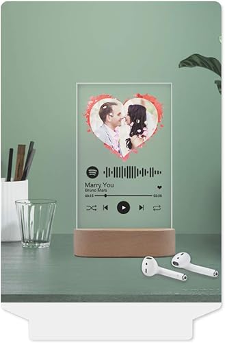 Miniatura 67 de Placa de Spotif personalizada con código de Spotif escaneable, regalos de fotos personalizados, cubierta de álbum de canciones acrílicas, regalos