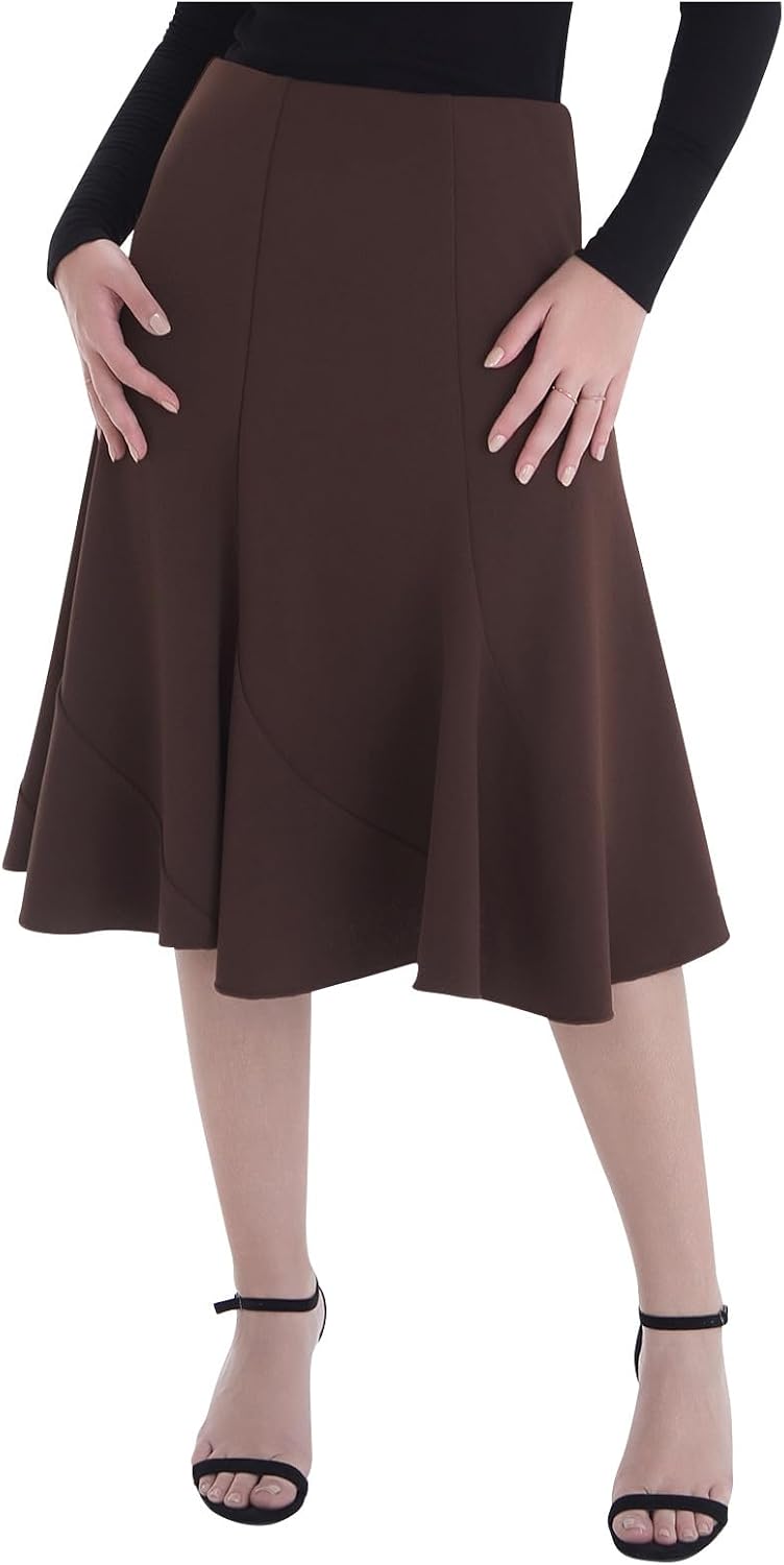 Women's Maternity Skirts High Waist A Line Pleated Swing Pregnancy Midi Skirt Solid Color Summer Fall Clothes