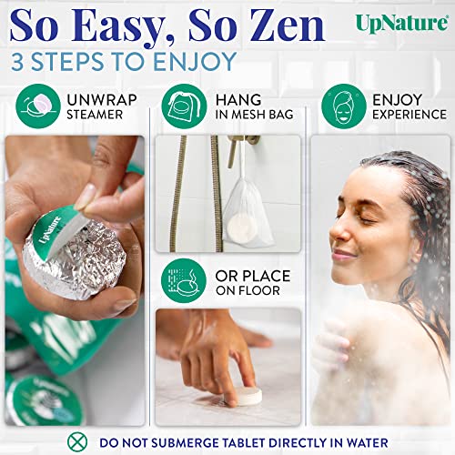 Upnature Shower Steamers Aromatherapy, Breathe 12Pcs - Eucalyptus Shower Steamer With 100% Pure Natural Eucalyptus, Tea Tree & Peppermint Essential Oil Vapor Shower Tablets For Sinus Relief #TOP4