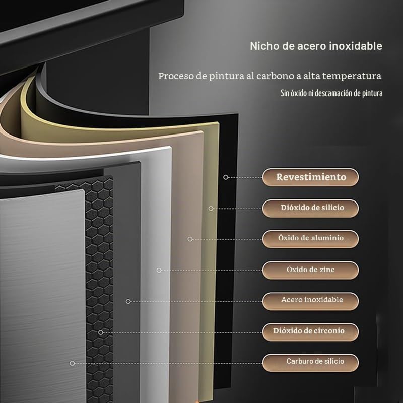 Nicho de Pared de Acero Inoxidable, nicho de Ducha Empotrado con luz LED, Estante Organizador Impermeable para Almacenamiento en el baño, no Necesita Azulejos (Negro, 70 x 28 x 12,5 cm)