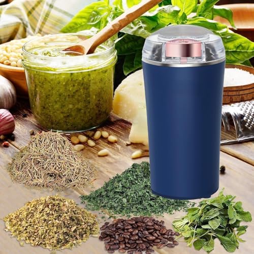 Image of Mini Mixer Grinder Portable Small Coffee Grinder Mini Mixer Grinder Small Size Portable Grinder Stainless Steel Silver