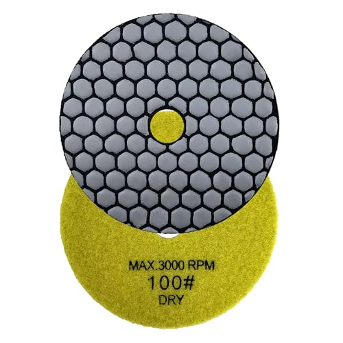NBB - NBB Tampons de polissage diamantés 4" 100mm disque de rénovation ponçage diamant pour polissage à sec granit marbre pierre céramique avec support en nylon Bonne finition (1, 100# Sec)