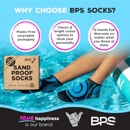 Image of BPS 'Aqua Series' 3mm Neoprene Water Socks for Sand, Beach, Soccer, Volleyball, Wetsuit Booties
