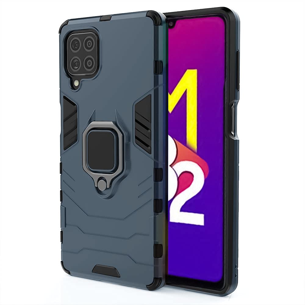 WOW IMAGINE Samsung Galaxy F22 4G | M32 4G | M32 Prime | A22 4G Tough Armor Bumper Back Case Cover | Ring Holder & Kickstand in-Built | Excellent 360 Degree Protection (Blue) (B097C1VYYP) Amazon Price History, Amazon Price Tracker