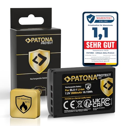 PATONA Protect Batterie pour Olympus BLX-1 BLX1 2600mAh 7.2V