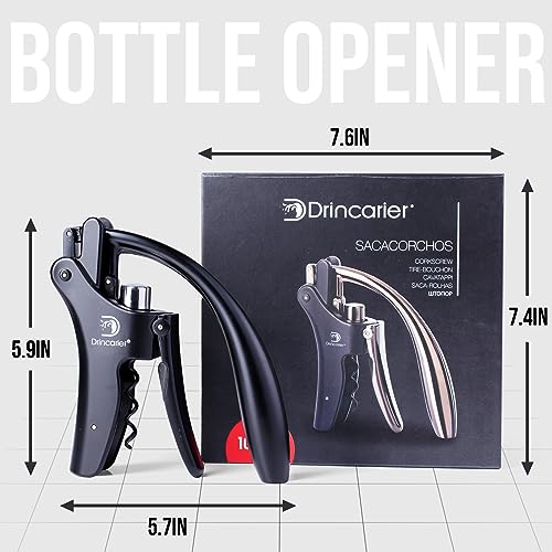 Image of Vertical Lever Corkscrew with Non-Stick Worm, Compact Rabbit Wine Opener Wine Bottle Opener with built-in Foil Cutter