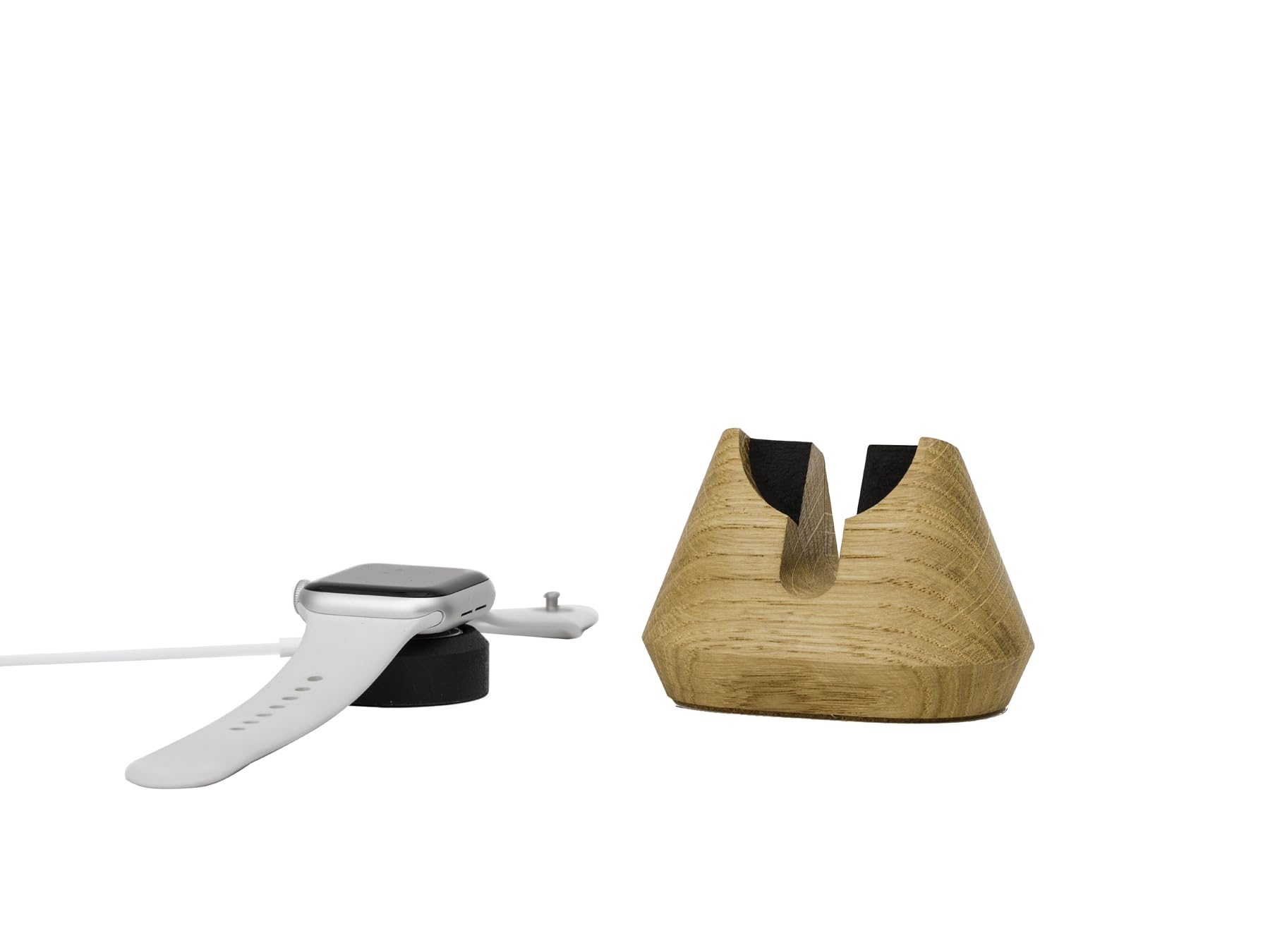 Oakywood Supporto per caricabatterie per orologi - Legno naturale - Impugnatura magnetica - Compatibile con MagSafe e tutti i modelli di Apple Watch - 5,3x7,5x8,2cm/2,1x3x3,2' - Quercia