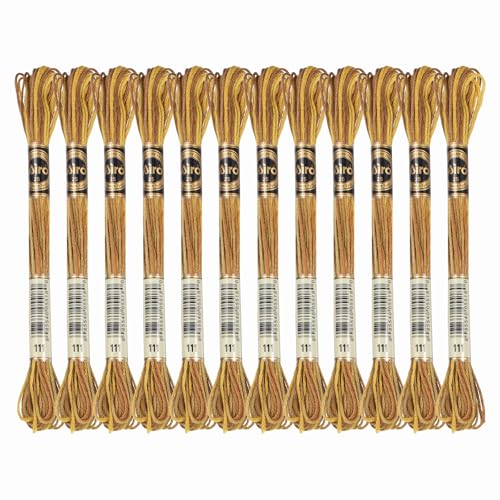 Image of PATIKIL 12 Skeins Embroidery Floss, Polyester Embroidery Threads Bracelets String for Cross-Stitch Hand Embroidery, Gold Tone