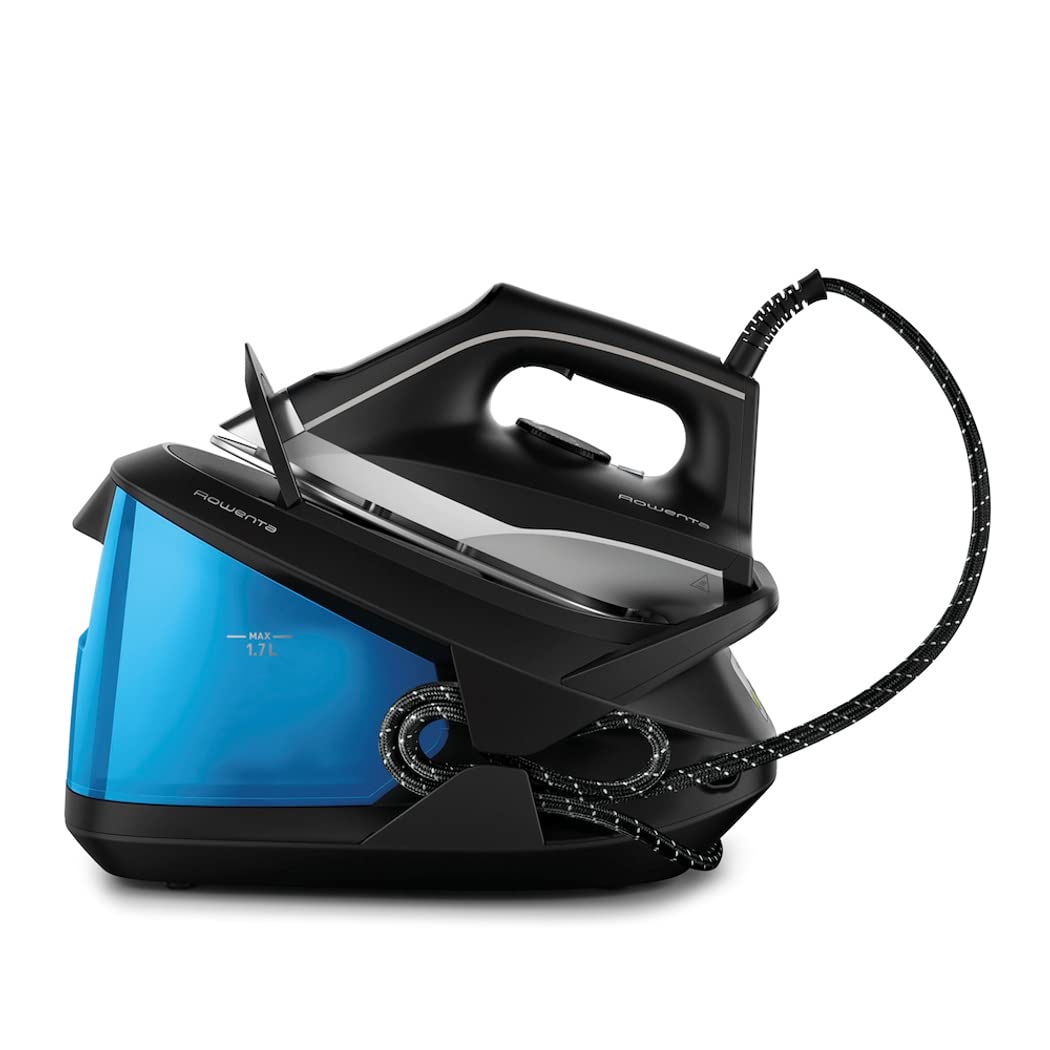 Rowenta Turbosteam Generatore di vapore, Pressione della pompa intensa da 6,5 bar, Getto di vapore da 350 g/min, Serbatoio dell'acqua amovibile da 1,7 litri, Piastra antigraffio, Modalità Eco, VR8320
