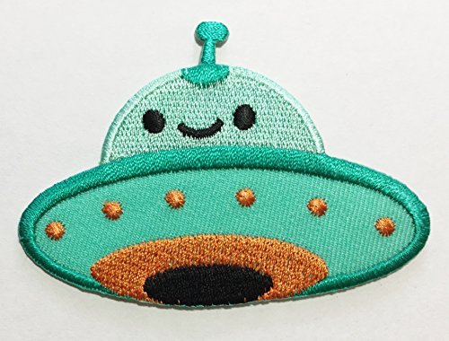 cute Alien UFO DIY Applique Embroidered Sew Iron on Patch p#2