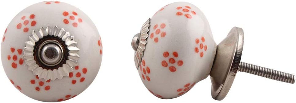 Indian Shelf 25 Pieces Flower Cabinet Door knobs Ceramic Cabinet Hardware Orange Furniture Cabinet Pulls