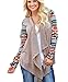 Lollipop's Women's Geometric Print Drape Front Knit Cardigan