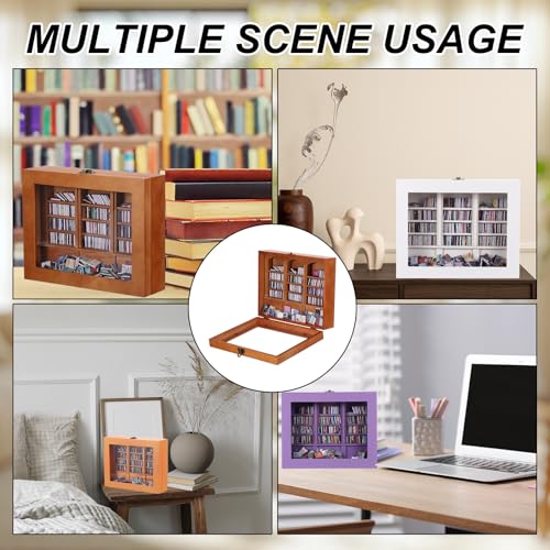 Estantería libros anti ansiedad PATIKIL mini biblioteca madera decoración hogar 7