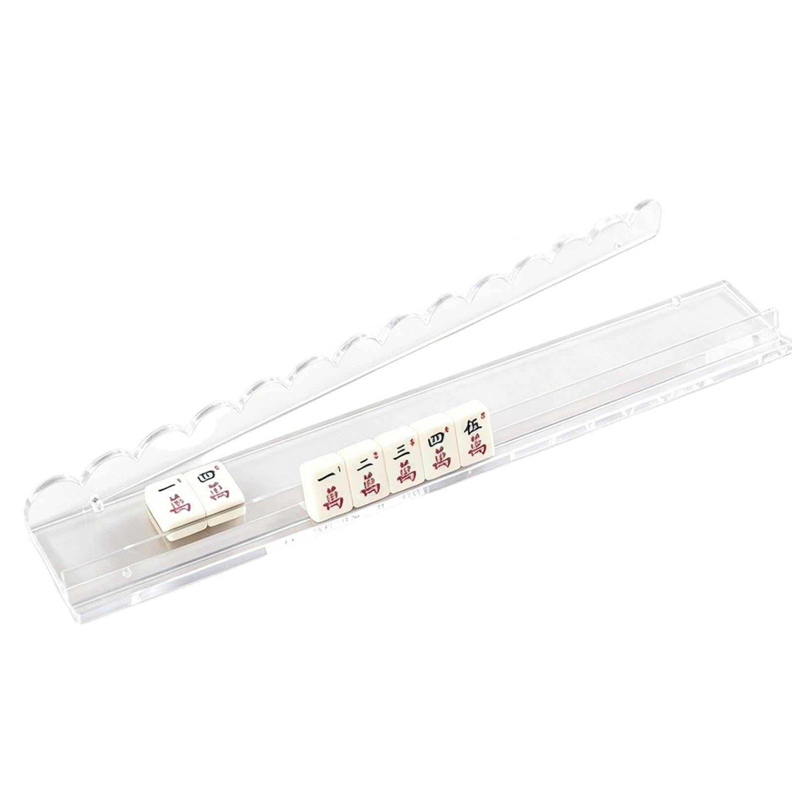 Supports de Mahjong Festonnés Acrylique Magnétique Festonné | Poussoir et Porte-Tuiles de Mahjong Pour Soirées De Jeux, Clubs, Réunions Familiales, Voyages Et Centres Pour Seniors