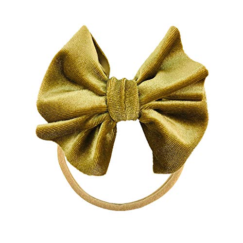 Baby Knot Hair Bows Thin Elastic Stretchy Soft Nude Nylon Headband Hairband Pack3