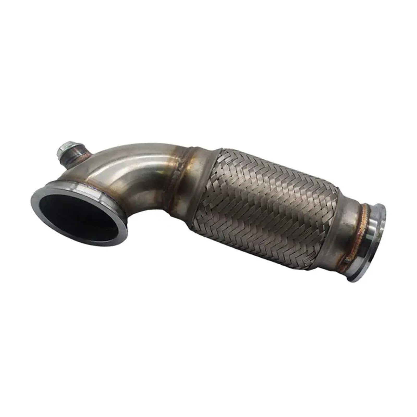 Tubo Scarico Punta Silenziatore SCARICO A GOMITO A 90 GRADI IN ACCIAIO INOSSIDABILE CON FASCIA A V DA 3" Per Downpipe T3/T4 T04E Basso