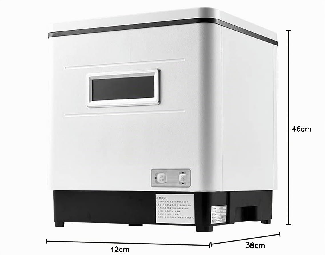 Lavavajillas de mesa, 1500 W, mini lavavajillas, portátil, totalmente automático, de acero inoxidable, con calor de 70 grados, función mata, color blanco