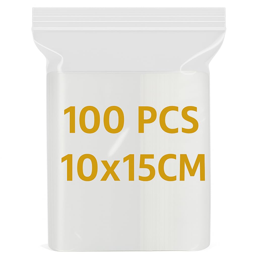 LAVISH Transparent Plastic Packaging Clear 10X15Cm Storage Reclosable Ziplock 100 Pcs Bags, For Packing Zippers Sealing Pouches
