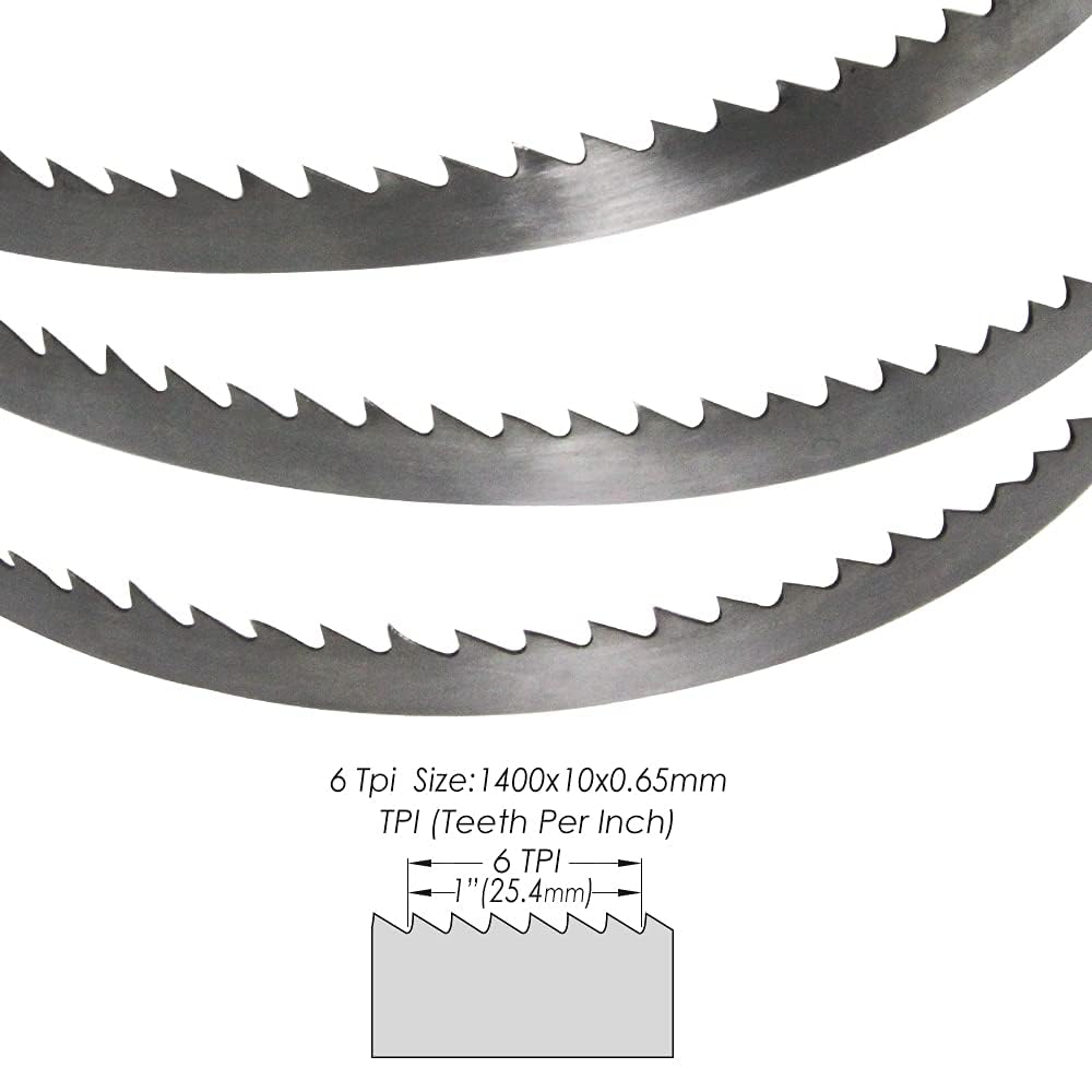 Lot De 4 Lames De Scie À Ruban, SK5 1400mm x 10mm x 0.5mm Pour Scie À Ruban 8" TPI6