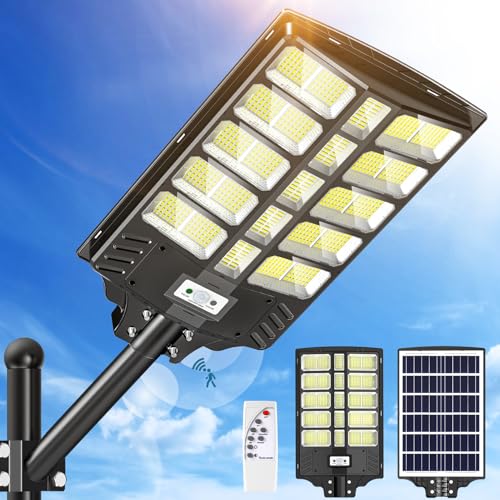Lampadaire solaire LED puissant eclairage exterieur etanche