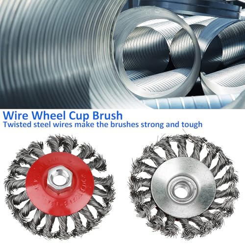 Image of GOTOTOP Wire Brush for Drill 4-Pack, Angle Grinder Steel Paint Removal Tool for Preparation