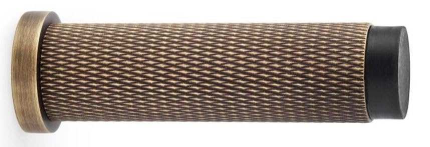 Carlisle Brass Brunel KNURLED Door Stop Skirting Wall Mounted 75mm Projection (Antique Brass)