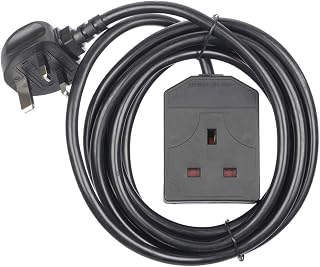 ShaniTech 1 Way Gang Power Mains Extension Lead Cable 3M Metre British Approved 13A Amps