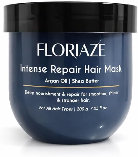 FLORIAZE Nourishing Hair Mask with Keratin, Biotin, Shea Butter &amp; Amla Extract – Deep Conditioning Hair Repair Treatment (...
