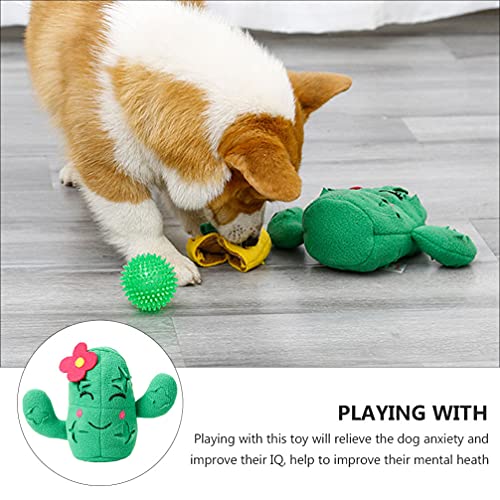 Balacoo Esteira para Cães Gatos Pet Snuffle Cactus Forma Interativa Brinquedos Jogo de Alimentação A