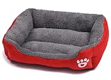 YONIQUECO Dog Bed Pet Soft Fleece Cuddler Pet Warm Beds for Small Dogs and Cats (Small, Red)