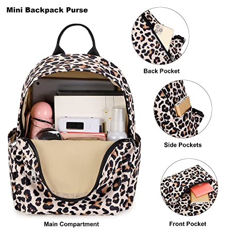 Leopard Mini Backpack Women Girls, Small Backpack Purse for Adults Teens Kids School Travel2