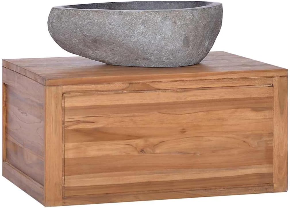 Wall Mounted Bathroom Cabinet with Teak Wood Finish, 1-Piece Storage Unit for Bathroom Organization and Modern Decor