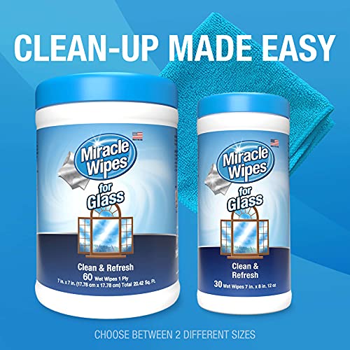 Miraclewipes For Glass, Disposable And Streak Free Cleaning Wipes For Mirrors, Windows, Kitchen, Home, And Auto - 60 Count #TOP2