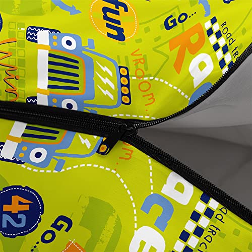 Bolsa de dormir para niños AGANS Kids con estampado de coche de carreras, ligera, cálida, impermeable y resistente al frío para camping y senderismo miniatura 5