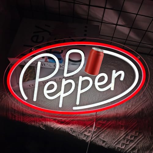 Dr Cola Neon Sign for Wall Decor Peper Coke LED Light Sign for Man Cave Neon Light Up Sign for Garage Bar Shop Bedroom Store Pub Kitchen Gift Cola Party Decoration(N004)