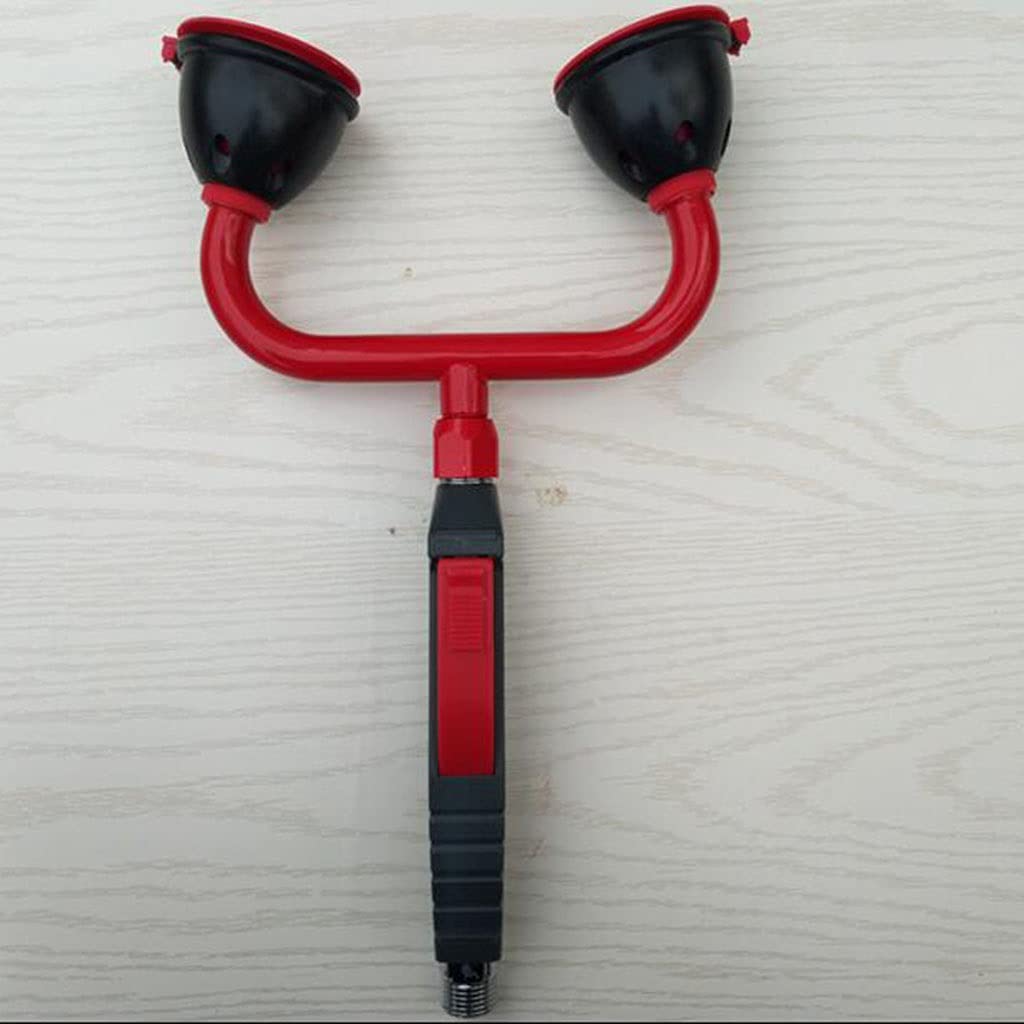 Estación Lavaojos de Emergencia Portátil Estación de Lavado de Ojos Drench Hose Ducha con Cabezal Rociador para Uso Industrial y de Laboratorio (Cabezal Doble de Latón)