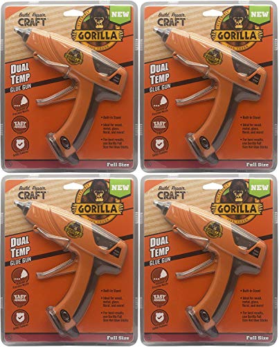 Gorilla 100426 Full-Size Hot Glue Gun, Orange- 4 Item