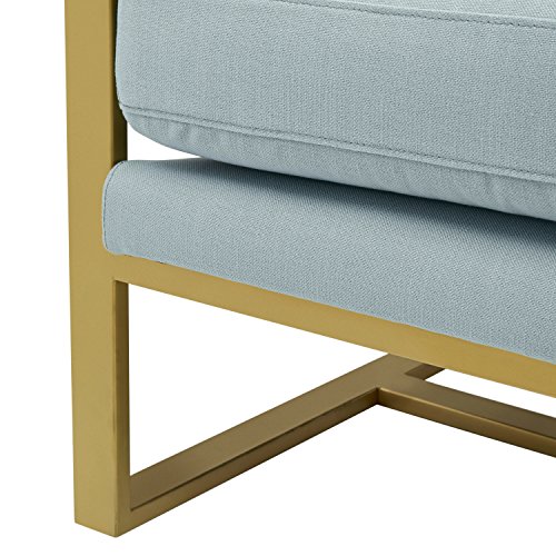 Amazon Brand – Rivet Charlotte Mid-Century Modern Upholstered Gold Accent Chair, 29"W, Light Blue #TOP3