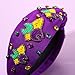 JERTOCLE Mardi Gras Headband for Women Mask Knotted Headband Purple Green Gold Crystal Rhinestone Jeweled Top Knot Head Band Carnival Hair Accessories Fat Tuesday Party Favors (Fleur De Lis3)
