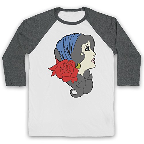 T-shirt de baseball rétro à manches 3/4 avec motif Gypsy Lady Tattoo