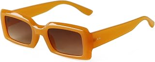 Vintage 90s Rectangle Women Sunglasses Trendy Nude Men Square Driving Eyewear UV400 Protection