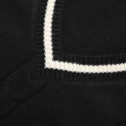 Image of Sweater Vest Women,Sleeveless V Neck Argyle Plaid Long Preppy Loose Knitted Casual School Sweaters Tank Top