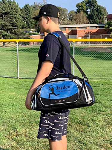 Personalized SportS Duffel Bag With Custom Name & Text - Martial Art Male Blue2