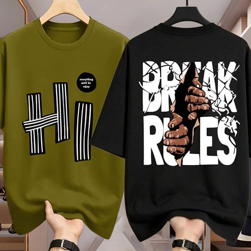 Image of AUSK Oversized T-Shirts || Printed Loose Fit Half Sleeve Tshirt for Mens